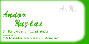andor muzlai business card